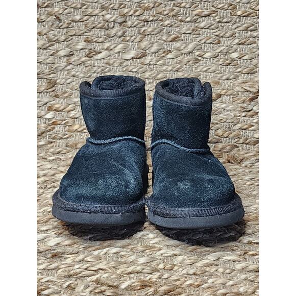 UGG Jona Boot Girls Size 10 Ankle Boots Black Winter Suede Solid - Picture 3 of 12